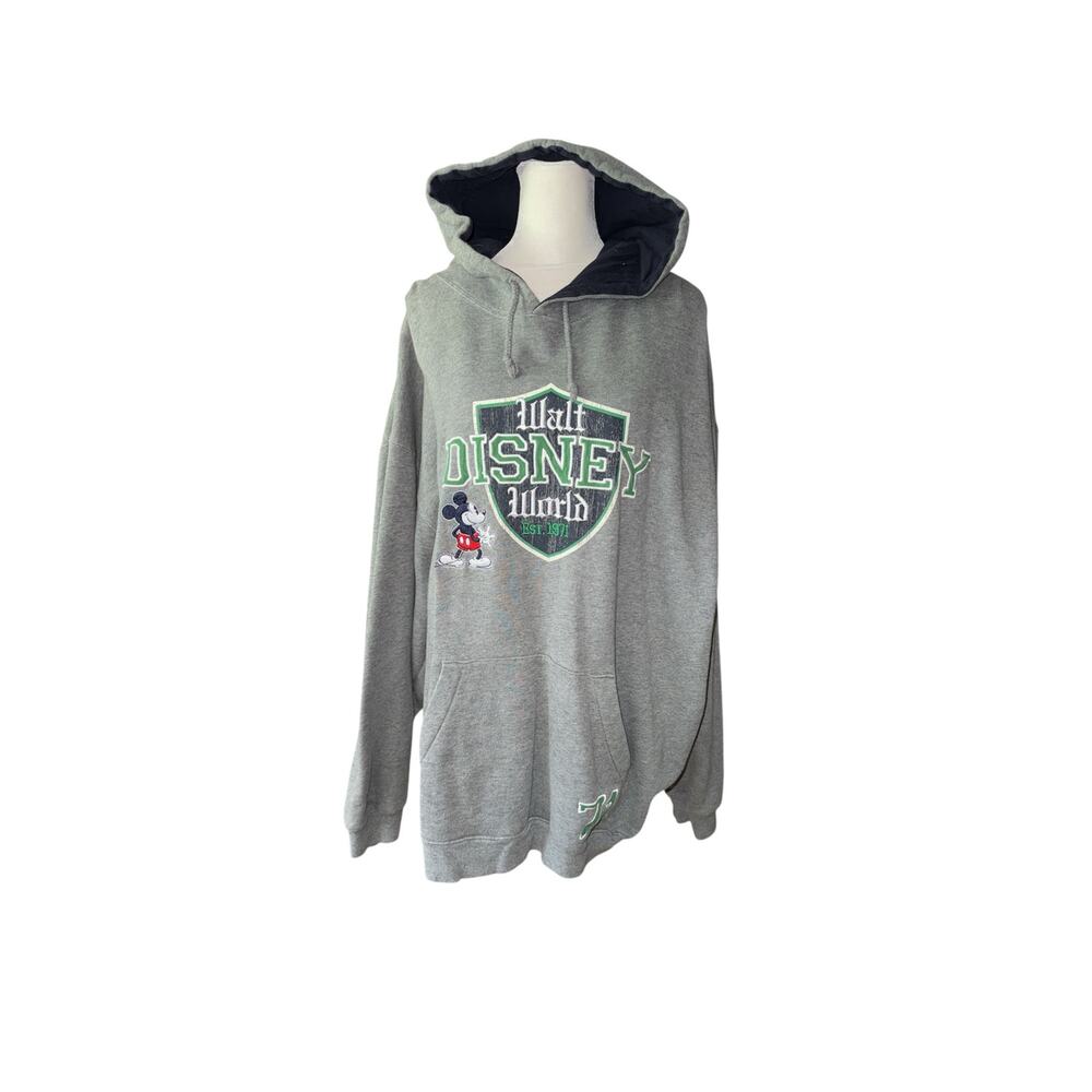 Walt Disney World Mickey Mouse Hoodie Gray XXL Pullover Sweatshirt Est 1971